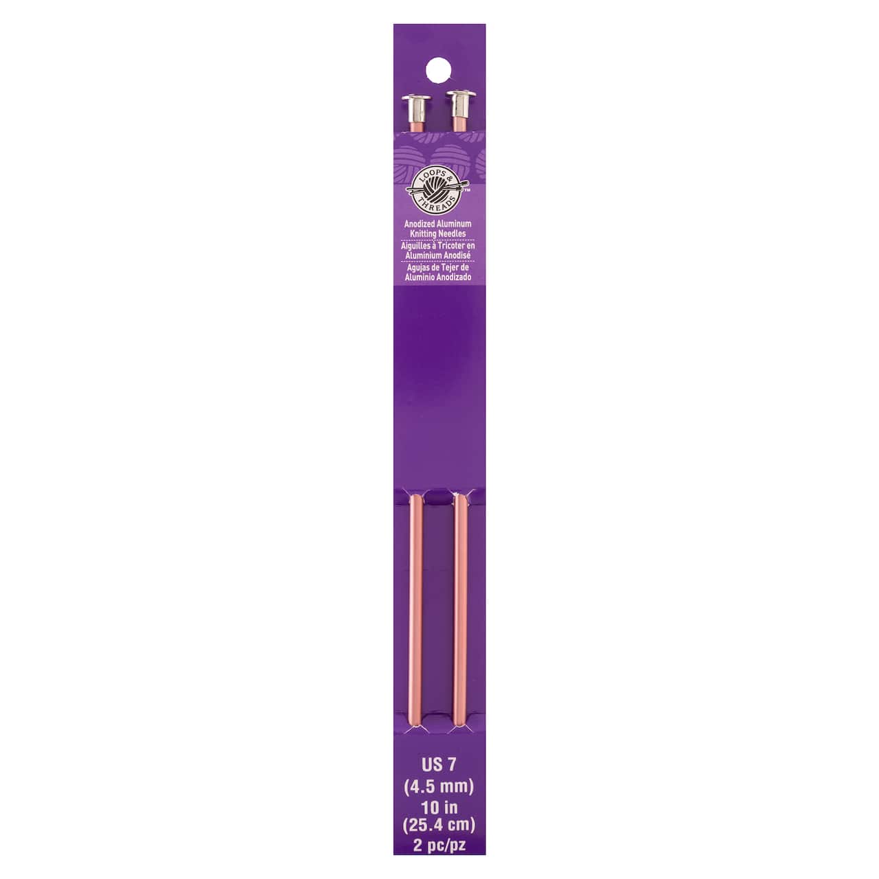 10" Anodized Aluminum Knitting Needles by Loops & Threads®